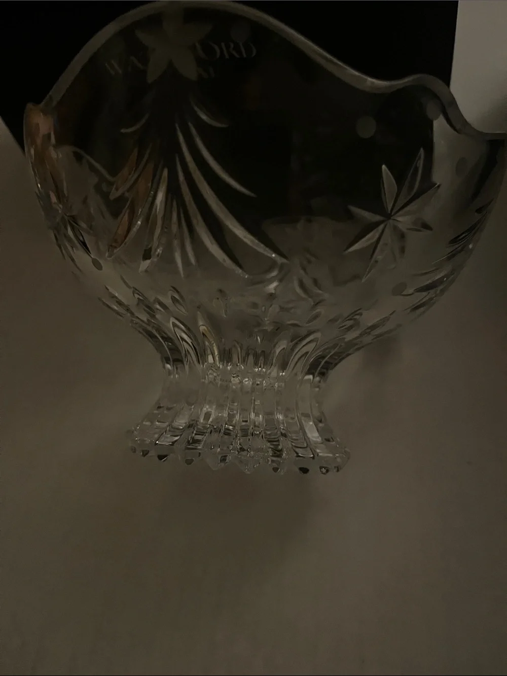 Waterford Clear Cut Glass Decorative Bowl with Starburst Pattern Christmas Night